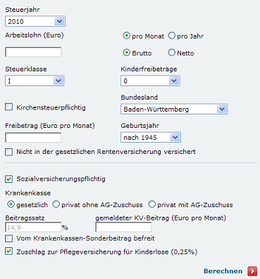 Brutto-Netto-Rechner von Focus Money